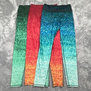 Okiino Surf Leggings Medium Fish Scale Mermaid Yoga Activewear Beach Surfing